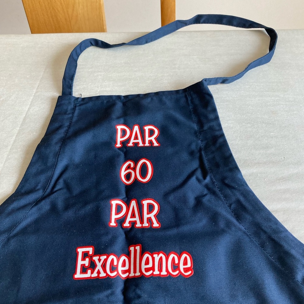 Navy Blue BBQ Apron with 'PAR 60 PAR Excellence' Embroidery - Picture 2 of 4